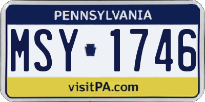 PA license plate MSY1746