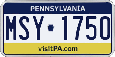 PA license plate MSY1750