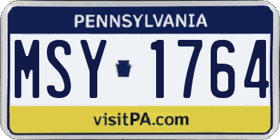 PA license plate MSY1764