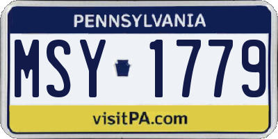 PA license plate MSY1779