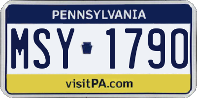 PA license plate MSY1790