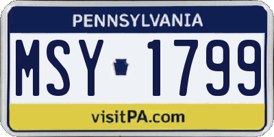 PA license plate MSY1799