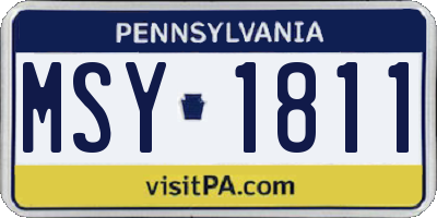 PA license plate MSY1811