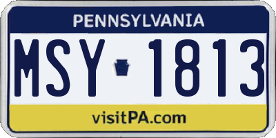 PA license plate MSY1813