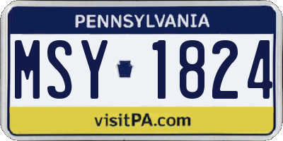 PA license plate MSY1824