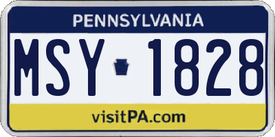 PA license plate MSY1828