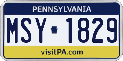 PA license plate MSY1829
