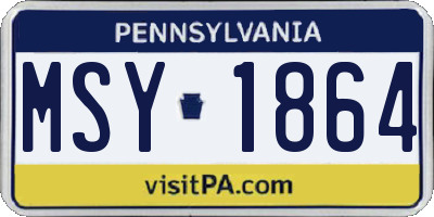 PA license plate MSY1864