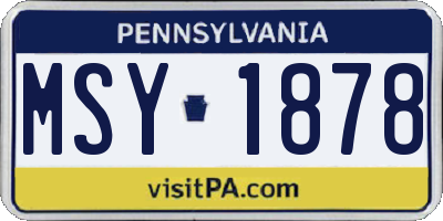 PA license plate MSY1878