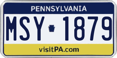 PA license plate MSY1879