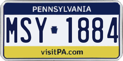PA license plate MSY1884