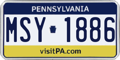 PA license plate MSY1886