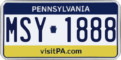 PA license plate MSY1888