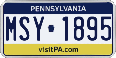 PA license plate MSY1895