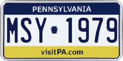 PA license plate MSY1979