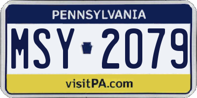 PA license plate MSY2079