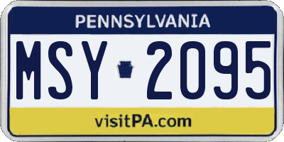 PA license plate MSY2095