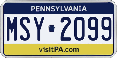 PA license plate MSY2099
