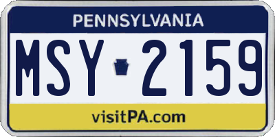 PA license plate MSY2159