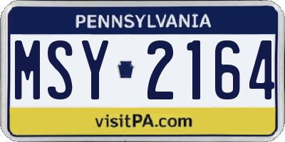 PA license plate MSY2164