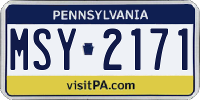 PA license plate MSY2171