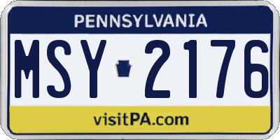 PA license plate MSY2176