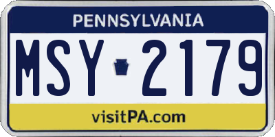 PA license plate MSY2179