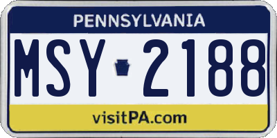 PA license plate MSY2188