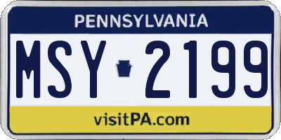PA license plate MSY2199