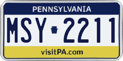 PA license plate MSY2211