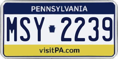 PA license plate MSY2239