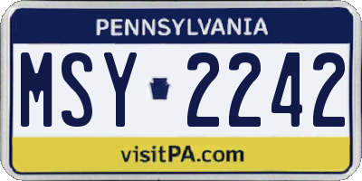 PA license plate MSY2242