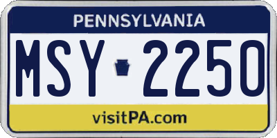 PA license plate MSY2250