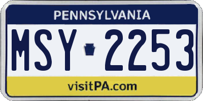 PA license plate MSY2253