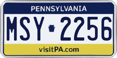 PA license plate MSY2256