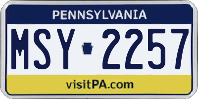 PA license plate MSY2257