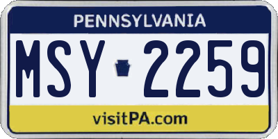 PA license plate MSY2259