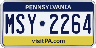 PA license plate MSY2264