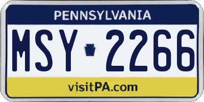 PA license plate MSY2266
