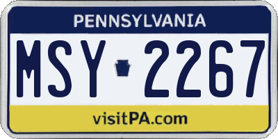 PA license plate MSY2267