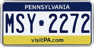 PA license plate MSY2272