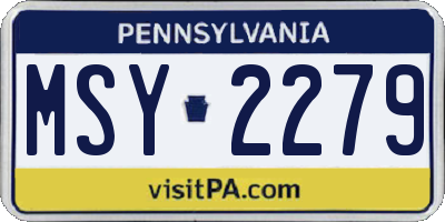 PA license plate MSY2279