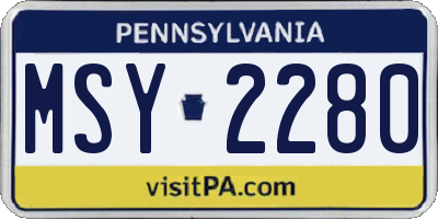 PA license plate MSY2280