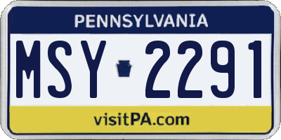 PA license plate MSY2291