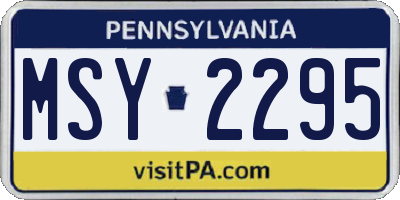PA license plate MSY2295