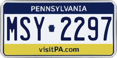 PA license plate MSY2297