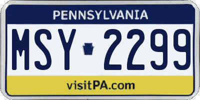 PA license plate MSY2299