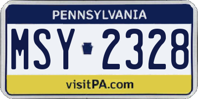 PA license plate MSY2328