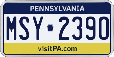 PA license plate MSY2390