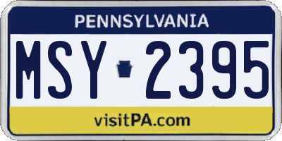 PA license plate MSY2395